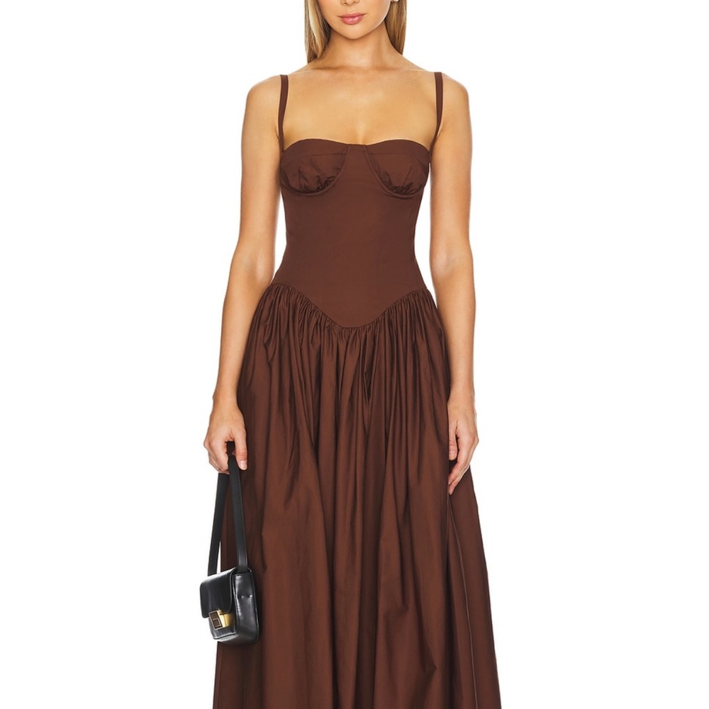 Elegant Brown Women's Dress Midi